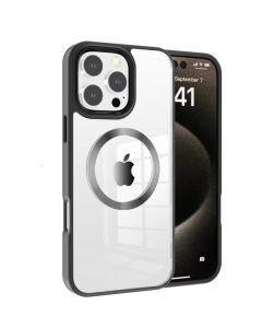 Metal Wireless Charging Case for iPhone 16 Pro Max - Black