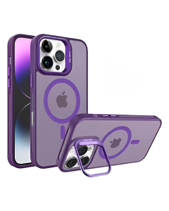 Magsafe Matte Camera Stand Case for  iPhone 16 Pro Max - Purple