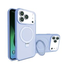 Hard PC Rear / Soft TPU Colorful Border Case with I-ring Holder - ORANGE for iPhone 17 Pro Max (Only Ground Shipping)